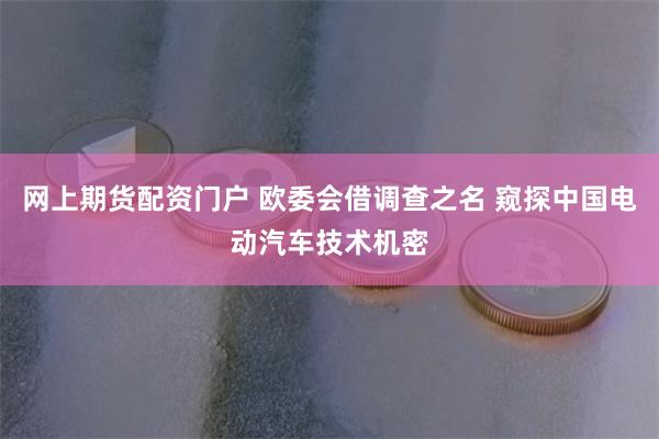 网上期货配资门户 欧委会借调查之名 窥探中国电动汽车技术机密