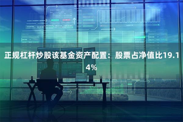 正规杠杆炒股该基金资产配置:股票占净值比19.14%
