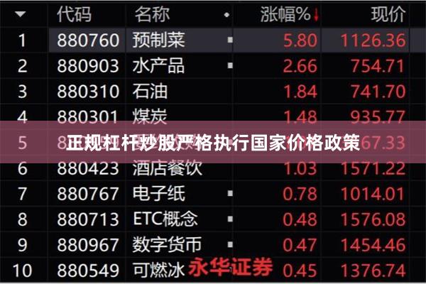 正规杠杆炒股严格执行国家价格政策