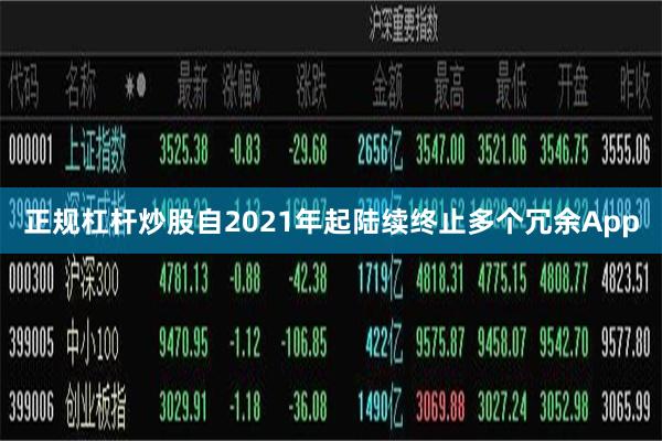 正规杠杆炒股自2021年起陆续终止多个冗余App